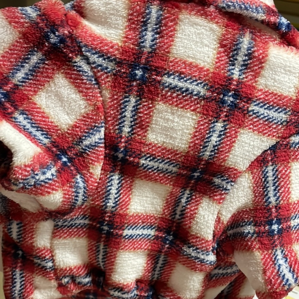 WAGATUDE Flannel Red Plaid Hooded Pom Dog Pajama - Picture 5 of 6